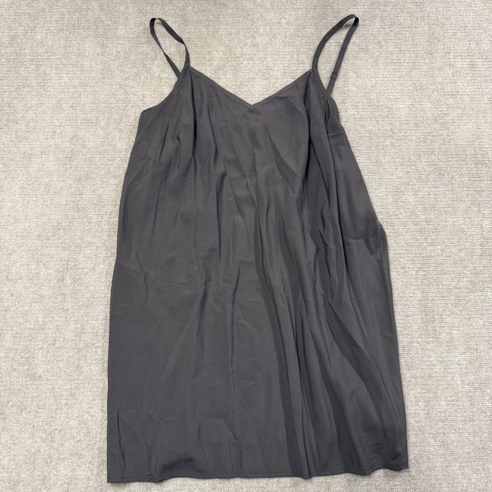 Womens Cami Tank Top Size 1X Charcoal V-Neck Spaghetti Straps